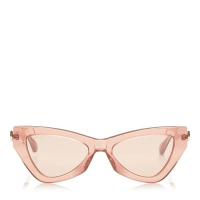 Jimmy Choo Donna Pink Flash And Silver Cat Eye Sunglasses With Pink Glitter In E2s Pink Flash Silver