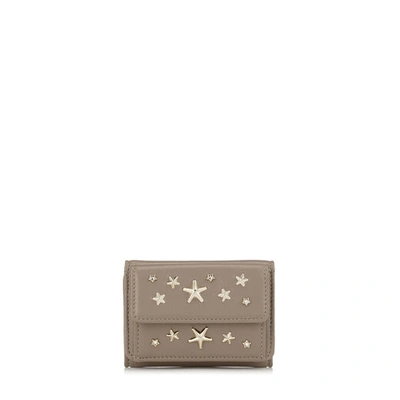 Shop Jimmy Choo Nemo Light Mocha Leather With Crystal Stars Small Wallet