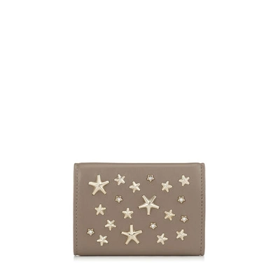 Shop Jimmy Choo Nemo Light Mocha Leather With Crystal Stars Small Wallet