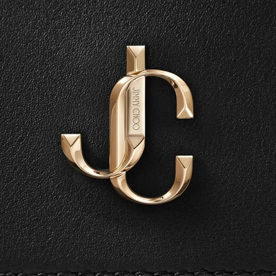 Shop Jimmy Choo Umika Black Calf Leather Card Holder With Jc Logo