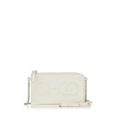 Shop Jimmy Choo Adelia Latte Nappa Leather Small Technology Pouch