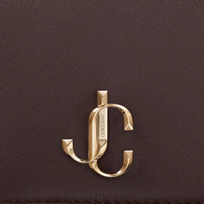 Shop Jimmy Choo Myah Bordeaux Calf Leather Bi-fold Wallet With Jc Logo