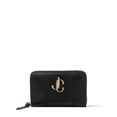 Shop Jimmy Choo Christie Black Calf Leather Medium Zip-around Wallet
