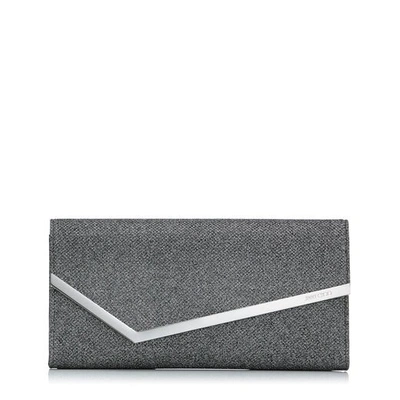 Shop Jimmy Choo Erica Anthracite Lamé Glitter Clutch Bag