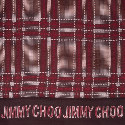 Shop Jimmy Choo Lyric Bordeaux Printed Light Silk Satin Stole In S470 Bordeaux