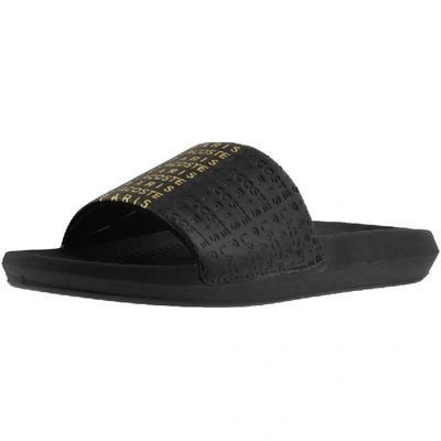 Shop Lacoste Logo Sliders Black