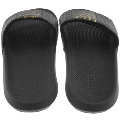 Shop Lacoste Logo Sliders Black