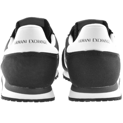 Shop Armani Exchange Logo Trainers Black