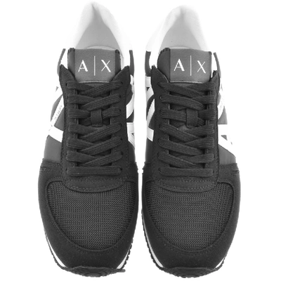 Shop Armani Exchange Logo Trainers Black