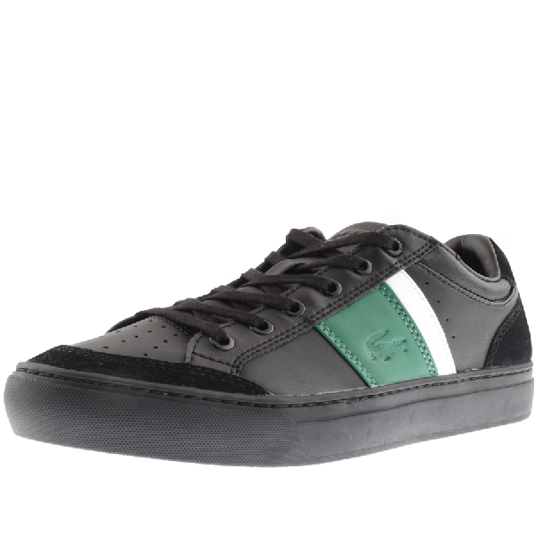 mens black leather lacoste trainers