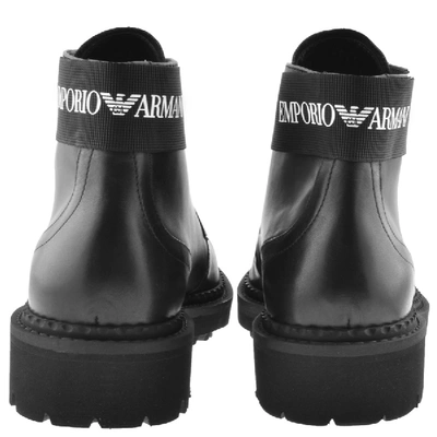 Shop Armani Collezioni Emporio Armani Leather Boots Black