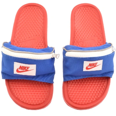 Shop Nike Benassi Just Do It Zip Sliders Red