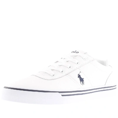 Shop Ralph Lauren Hanford Leather Trainers White