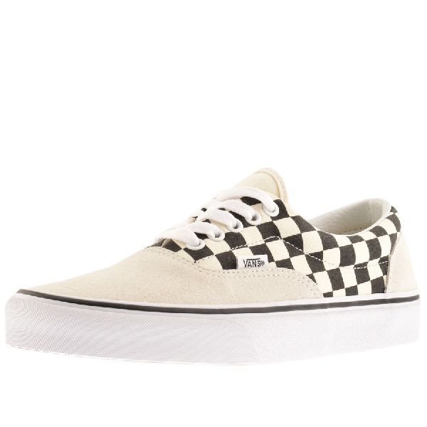 checkered cream vans