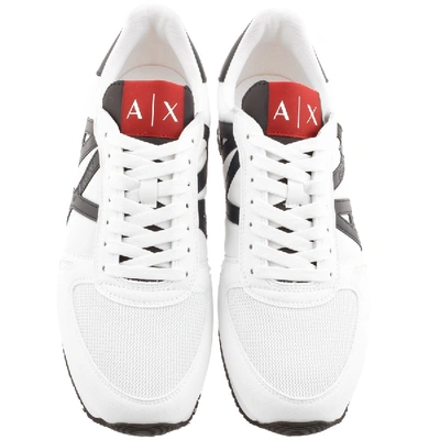 Shop Armani Exchange Logo Trainers White