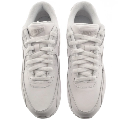 Shop Nike Air Max 90 Leather Trainers White