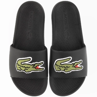 Shop Lacoste Croco Sliders Black