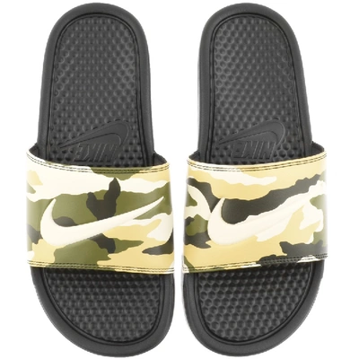 Shop Nike Camouflage Benassi Jdi Sliders Black