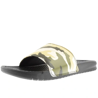 Nike Camouflage Benassi Jdi Sliders Black In Green | ModeSens