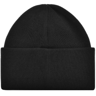 Shop Fred Perry Logo Ribbed Beanie Hat Black