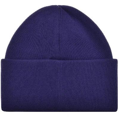 Shop Fred Perry Logo Ribbed Beanie Hat Purple
