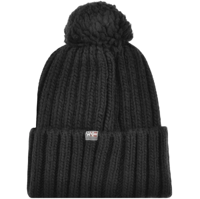 Shop Napapijri Fitzegerald Bobble Hat Black