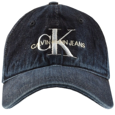 Shop Calvin Klein Jeans Monogram Logo Cap Navy