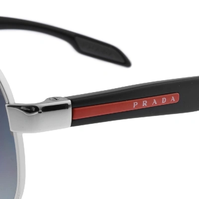 Shop Prada Linea Rossa Aviator Sunglasses Silver