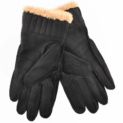 Shop Barbour Leather Utility Gloves Black