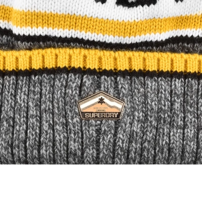 Shop Superdry Logo Beanie Hat Grey