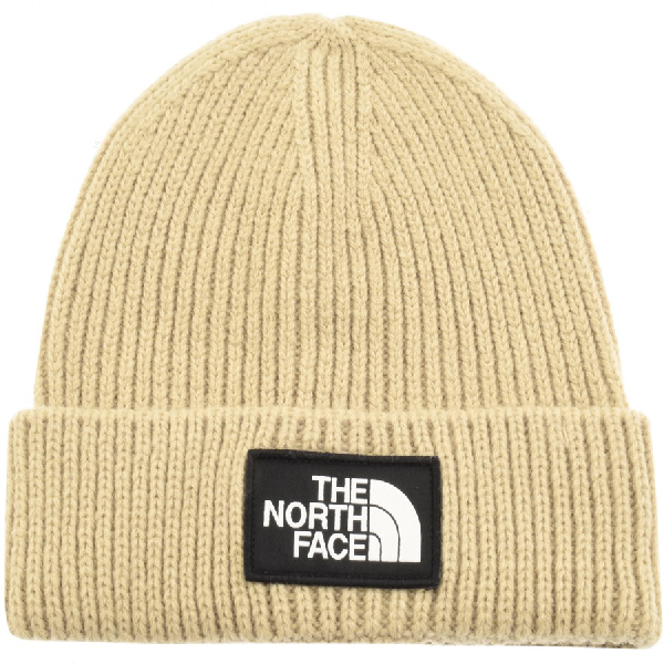 The North Face Logo Beanie Hat Beige | ModeSens