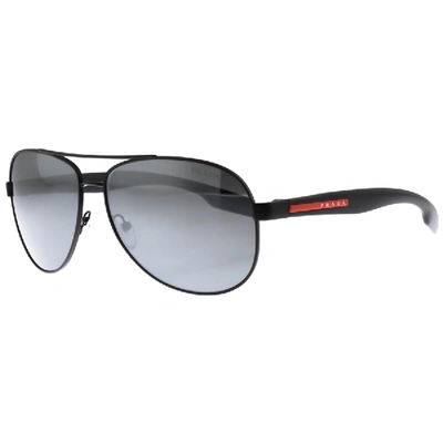 Shop Prada Linea Rossa Aviator Sunglasses Black