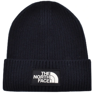 Shop The North Face Logo Beanie Hat Navy