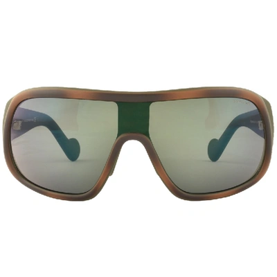 Shop Moncler Ml0048 Sunglasses Green