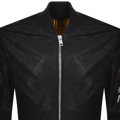 Shop Diesel J Nikolai Leather Jacket Black