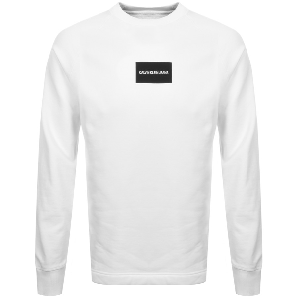 Calvin Klein Jeans Institutional Sweatshirt White | ModeSens