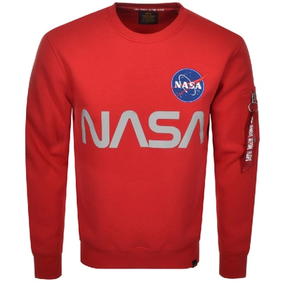 | In ModeSens Alpha Reflective Nasa Industries Sweatshirt Red