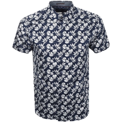 Shop Ted Baker Short Sleeved Koalr Shirt Navy