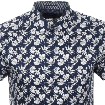 Shop Ted Baker Short Sleeved Koalr Shirt Navy