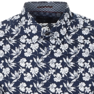 Shop Ted Baker Short Sleeved Koalr Shirt Navy