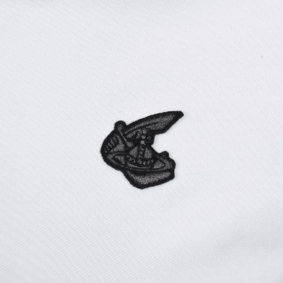 Shop Vivienne Westwood Squiggle Logo Polo T Shirt White