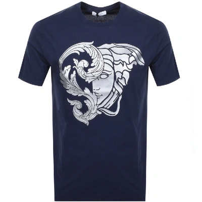 Shop Versace Medusa Logo T Shirt Blue