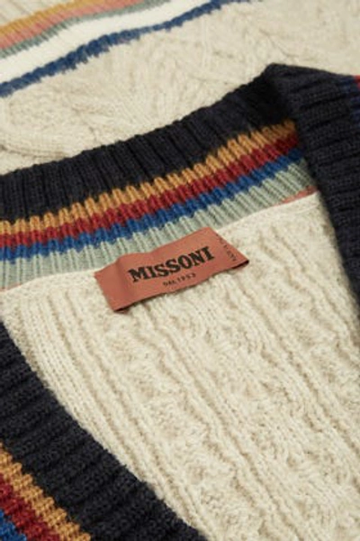 Shop Missoni Cable Knit Colour-block Cardigan