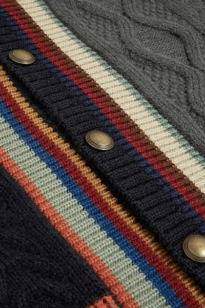 Shop Missoni Cable Knit Colour-block Cardigan