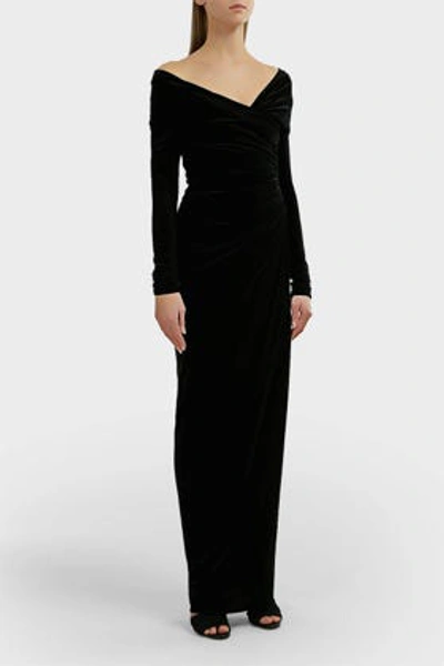 Shop Alexandre Vauthier V-neck Velvet Gown In Black