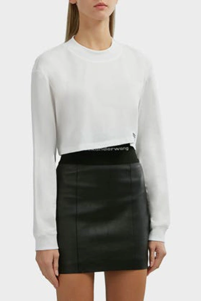 Shop Alexander Wang T Cropped Cotton Jumper In White