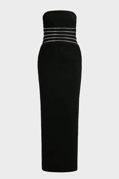 Shop Alexander Wang Strapless Zip-detailed Crepe Gown In Black