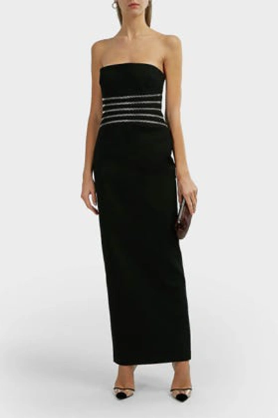 Shop Alexander Wang Strapless Zip-detailed Crepe Gown In Black