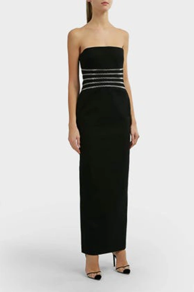 Shop Alexander Wang Strapless Zip-detailed Crepe Gown In Black