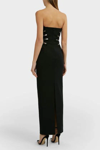 Shop Alexander Wang Strapless Zip-detailed Crepe Gown In Black